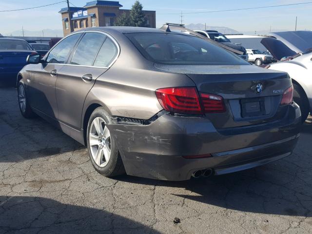 WBAXH5C52DD108501 - 2013 BMW 528 XI GRAY photo 3