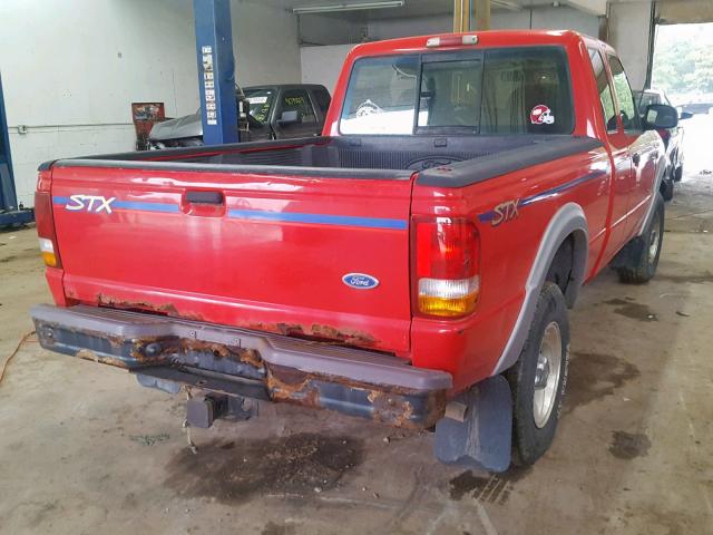 1FTCR15X0TPA56711 - 1996 FORD RANGER SUP RED photo 4