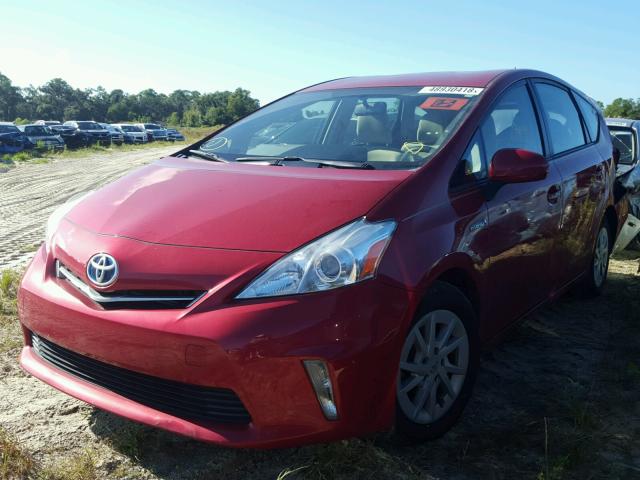 JTDZN3EU2C3125977 - 2012 TOYOTA PRIUS V BURGUNDY photo 2