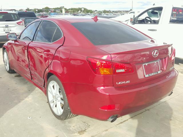 JTHBK262175032426 - 2007 LEXUS IS 250 BURGUNDY photo 3