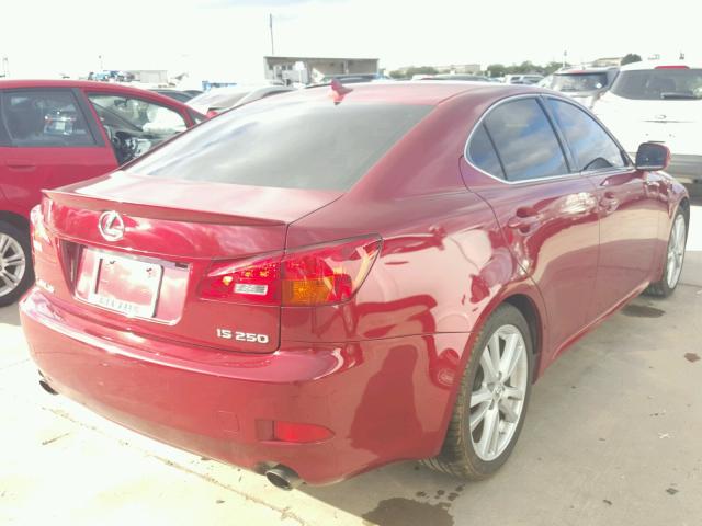 JTHBK262175032426 - 2007 LEXUS IS 250 BURGUNDY photo 4