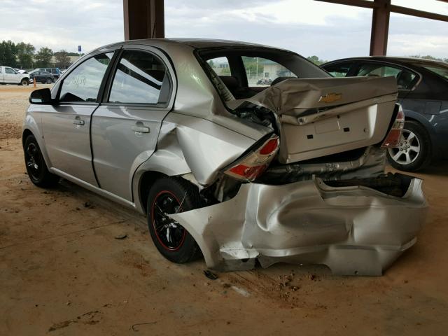 KL1TD56E69B608969 - 2009 CHEVROLET AVEO LS SILVER photo 3