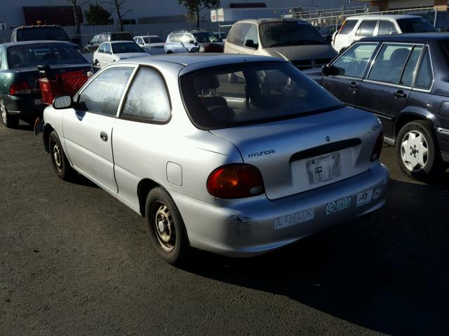 KMHVD14N5VU247841 - 1997 HYUNDAI ACCENT L SILVER photo 3