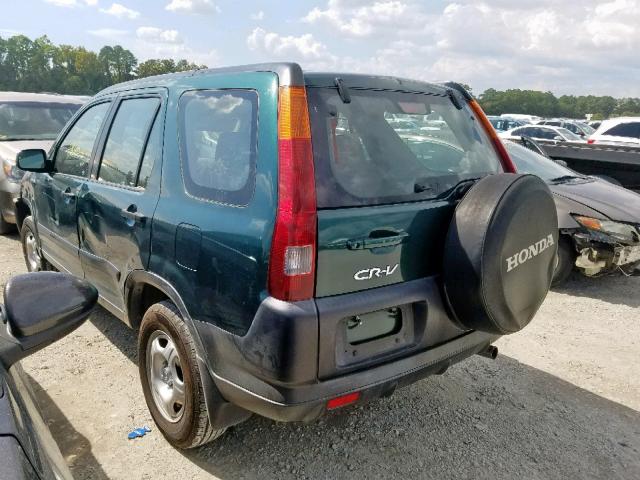 JHLRD68402C015365 - 2002 HONDA CR-V LX GREEN photo 3