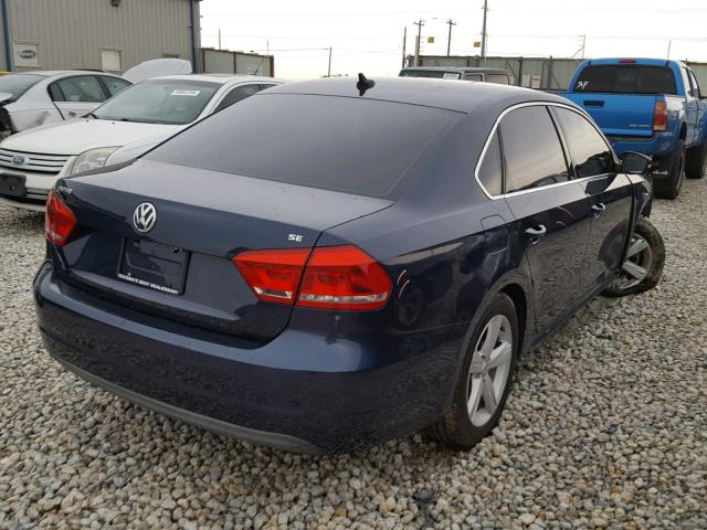 1VWBH7A39DC010224 - 2013 VOLKSWAGEN PASSAT SE BLUE photo 4