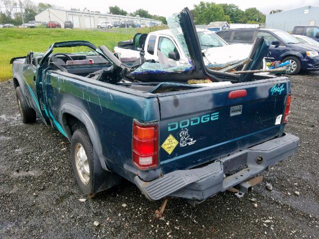 1B7GG26XXSW904156 - 1995 DODGE DAKOTA GREEN photo 3