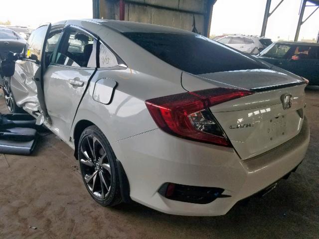 19XFC2F82KE019346 - 2019 HONDA CIVIC SPOR WHITE photo 3