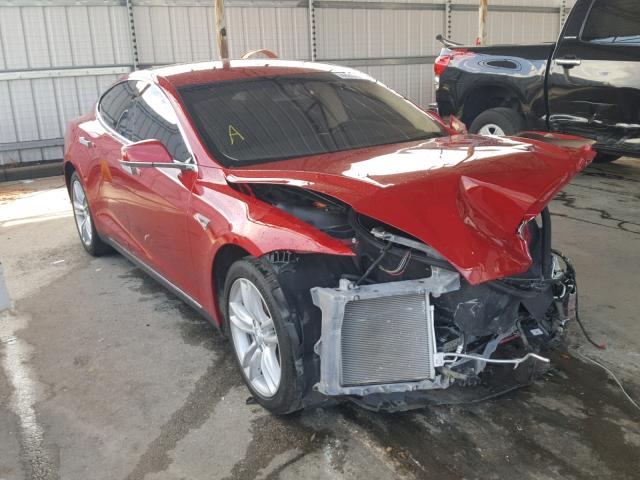 5YJSA1H1XEFP48644 - 2014 TESLA MODEL S RED photo 1