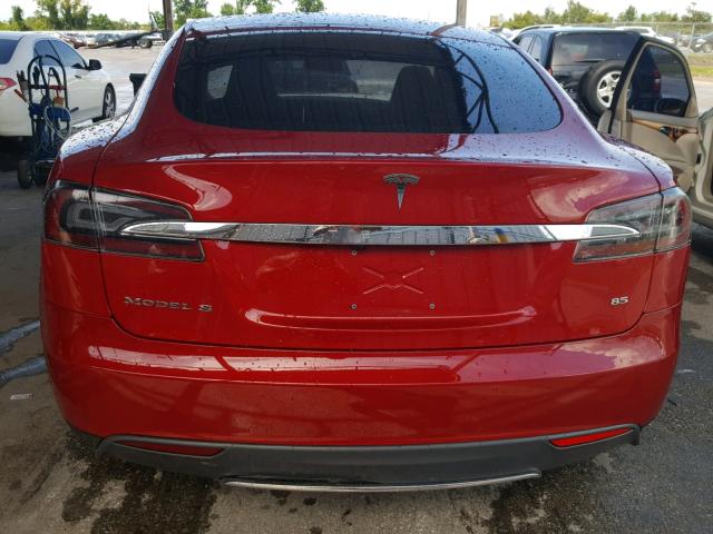 5YJSA1H1XEFP48644 - 2014 TESLA MODEL S أحمر صورة 10