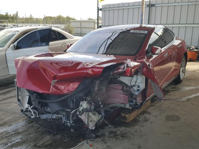 5YJSA1H1XEFP48644 - 2014 TESLA MODEL S أحمر صورة 2