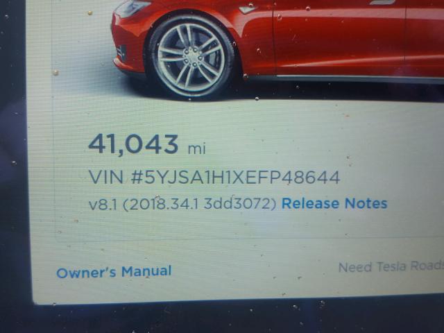 5YJSA1H1XEFP48644 - 2014 TESLA MODEL S أحمر صورة 8