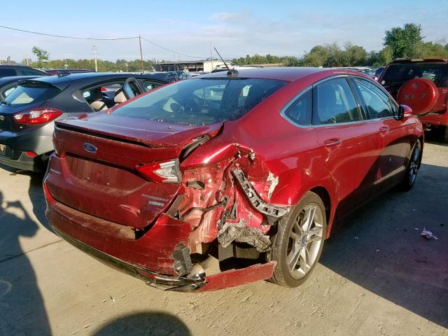 3FA6P0K99DR109795 - 2013 FORD FUSION TIT RED photo 4