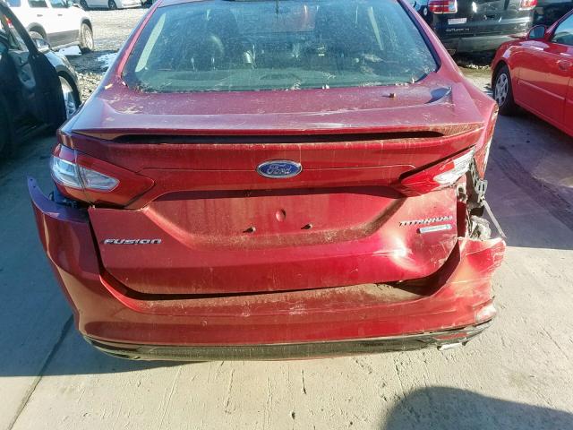 3FA6P0K99DR109795 - 2013 FORD FUSION TIT RED photo 9