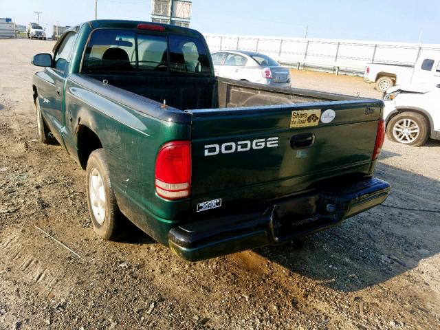 1B7FL26X5YS657006 - 2000 DODGE DAKOTA GREEN photo 3