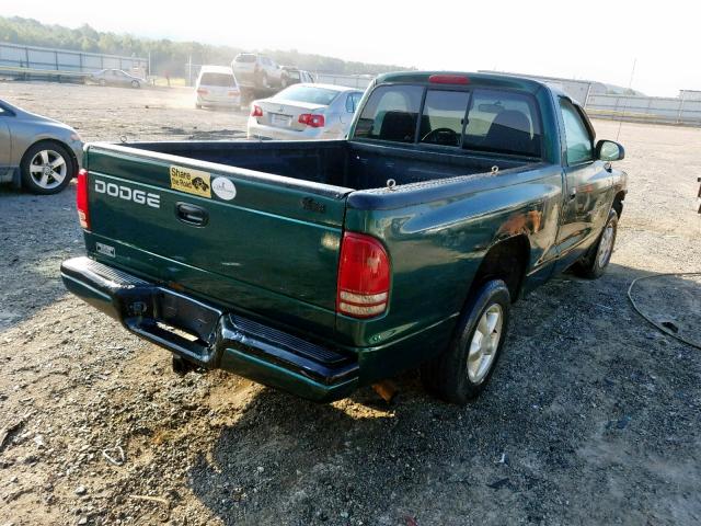 1B7FL26X5YS657006 - 2000 DODGE DAKOTA GREEN photo 4