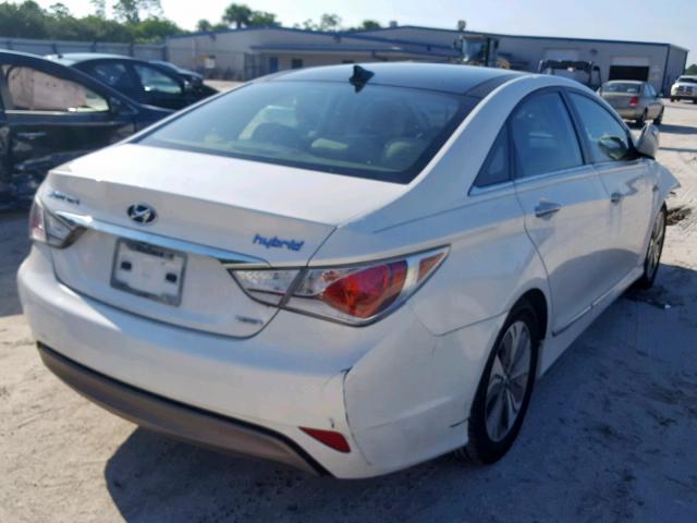 KMHEC4A49DA083719 - 2013 HYUNDAI SONATA HYB WHITE photo 4