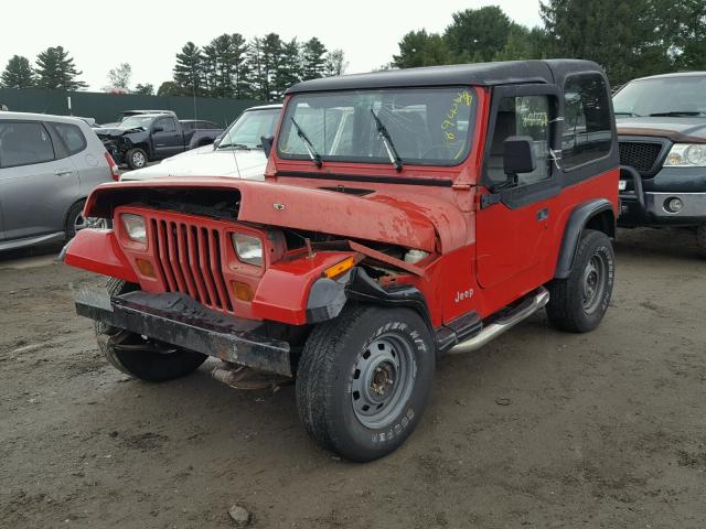 1J4FY19P0RP405041 - 1994 JEEP WRANGLER / RED photo 2