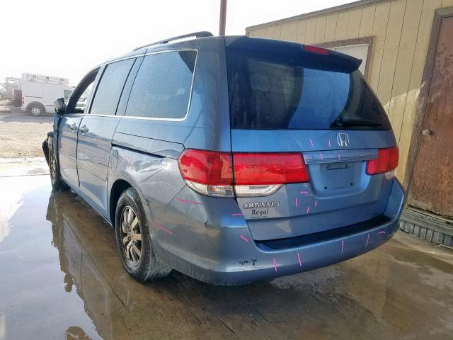 5FNRL38618B092256 - 2008 HONDA ODYSSEY EX BLUE photo 3