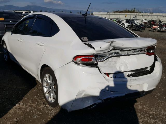 1C3CDFBH9DD202412 - 2013 DODGE DART SXT WHITE photo 3