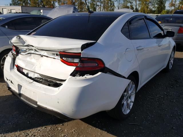 1C3CDFBH9DD202412 - 2013 DODGE DART SXT WHITE photo 4