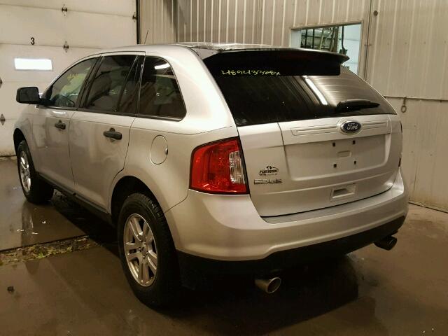 2FMDK3GC8BBA34486 - 2011 FORD EDGE SE SILVER photo 3