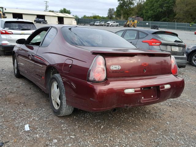 2G1WX15K629209606 - 2002 CHEVROLET MONTE CARL MAROON photo 3