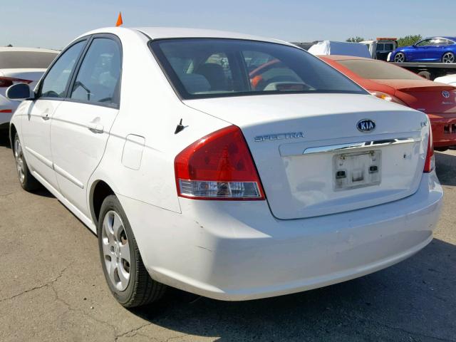 KNAFE222695667254 - 2009 KIA SPECTRA EX WHITE photo 3