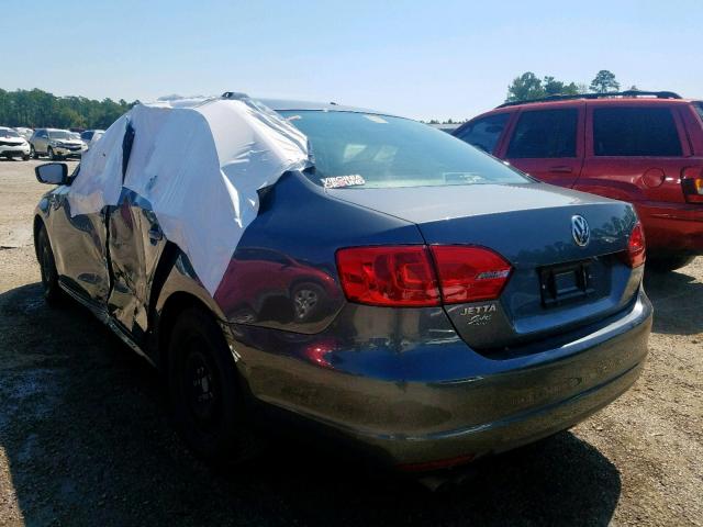 3VW1K7AJ0EM443023 - 2014 VOLKSWAGEN JETTA BASE 灰色 照片 3