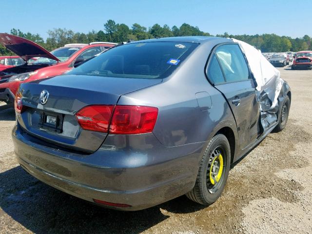 3VW1K7AJ0EM443023 - 2014 VOLKSWAGEN JETTA BASE 灰色 照片 4