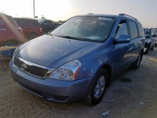 KNDMG4C77B6388258 - 2011 KIA SEDONA LX BLUE photo 2