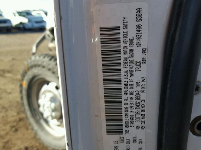 3C6TD5HTXCG189342 - 2012 RAM 2500 WHITE photo 10