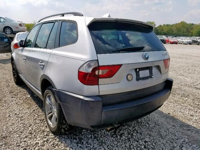 WBXPA93484WA62298 - 2004 BMW X3 3.0I GRAY photo 3