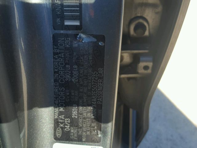 KNAFX4A82E5077235 - 2014 KIA FORTE EX SILVER photo 10