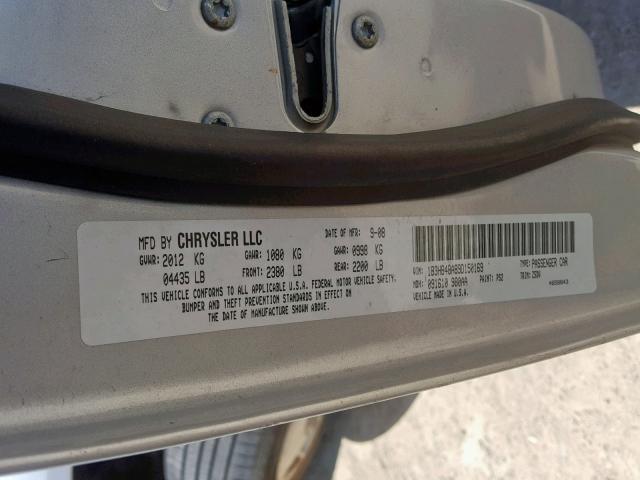 1B3HB48A89D150169 - 2009 DODGE CALIBER SX SILVER photo 10