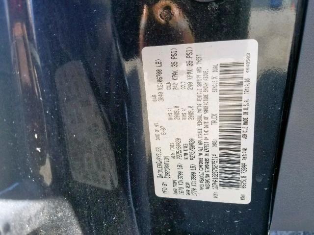 1D7HA18267S275114 - 2007 DODGE RAM 1500 S BLACK photo 10