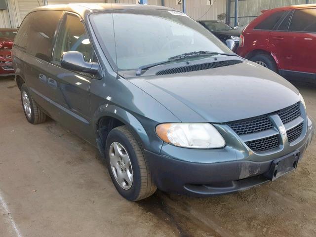 1B4GP25342B584402 - 2002 DODGE CARAVAN SE GREEN photo 1