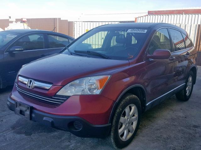 JHLRE48708C027228 - 2008 HONDA CR-V EXL BURGUNDY photo 2