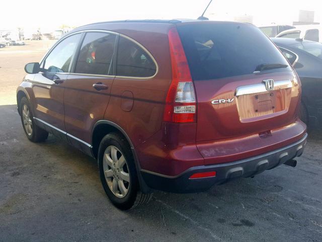 JHLRE48708C027228 - 2008 HONDA CR-V EXL BURGUNDY photo 3