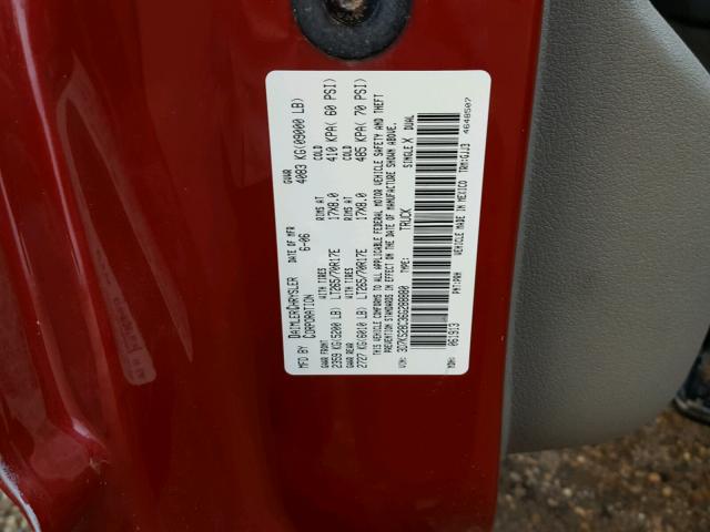 3D7KS28C36G288880 - 2006 DODGE RAM 2500 S წითელი ფოტო 10