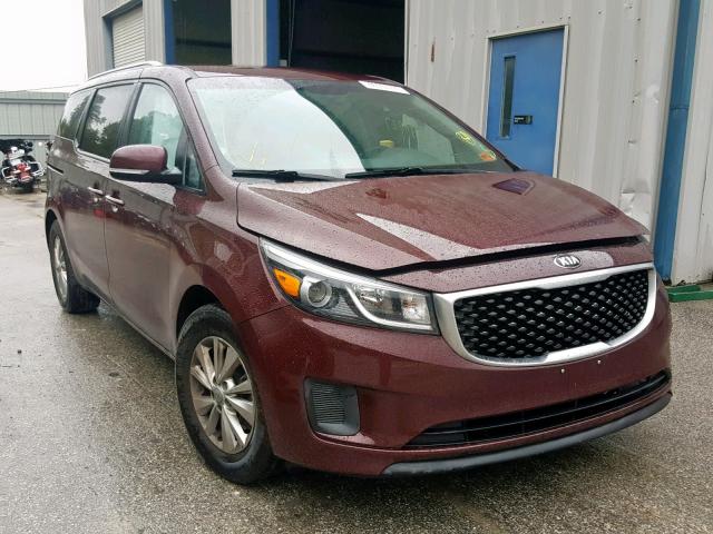 KNDMB5C15G6091688 - 2016 KIA SEDONA LX BURGUNDY photo 1