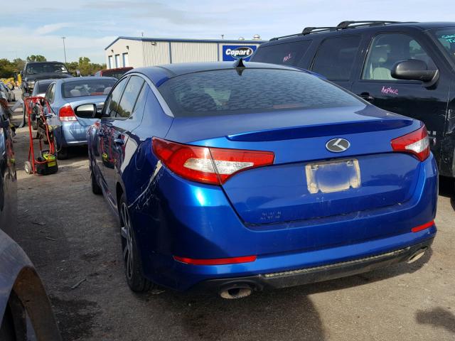 5XXGR4A60CG024834 - 2012 KIA OPTIMA SX BLUE photo 3