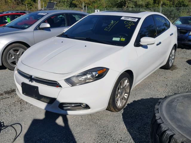 1C3CDFCH6DD315426 - 2013 DODGE DART LIMIT WHITE photo 2