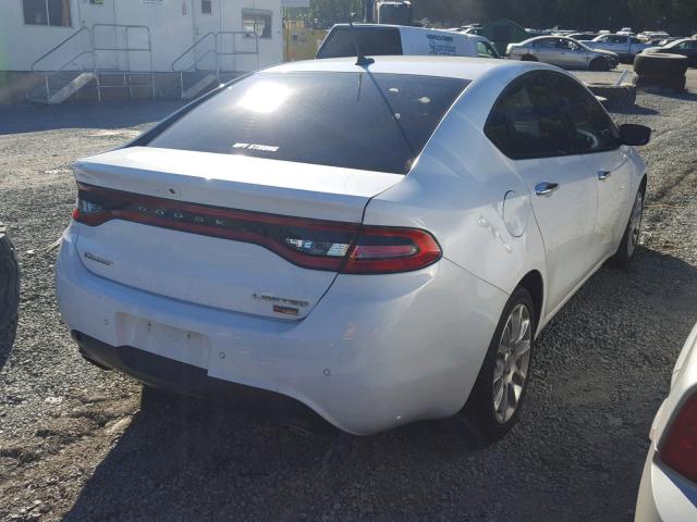 1C3CDFCH6DD315426 - 2013 DODGE DART LIMIT WHITE photo 4