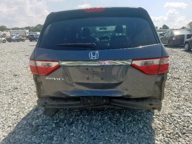 5FNRL5H21CB027618 - 2012 HONDA ODYSSEY LX GRAY photo 9