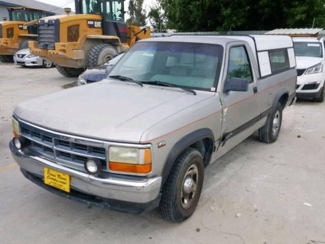 1B7FL26X7RS623781 - 1994 DODGE DAKOTA GRAY photo 2