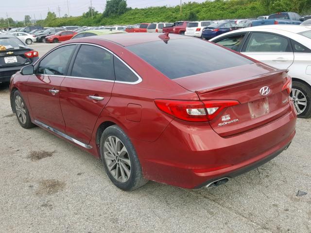 5NPE34AF7FH111812 - 2015 HYUNDAI SONATA SPO MAROON photo 3