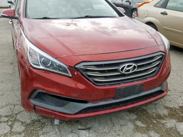 5NPE34AF7FH111812 - 2015 HYUNDAI SONATA SPO MAROON photo 9