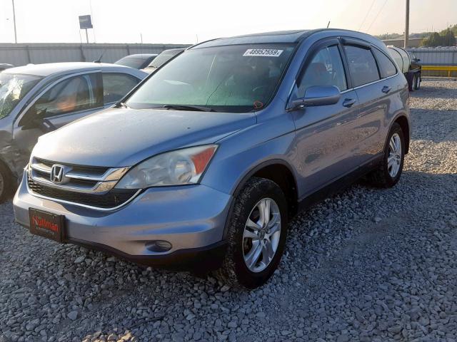 5J6RE4H7XAL044955 - 2010 HONDA CR-V EXL BLUE photo 2