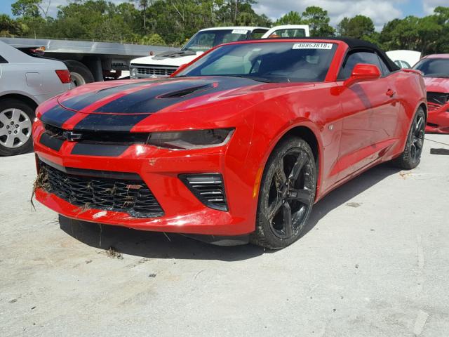 1G1FH3D73H0154234 - 2017 CHEVROLET CAMARO SS RED photo 2
