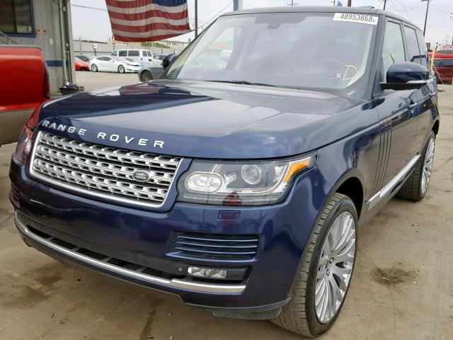 SALGS2EFXEA147874 - 2014 LAND ROVER RANGE ROVE BLUE photo 2